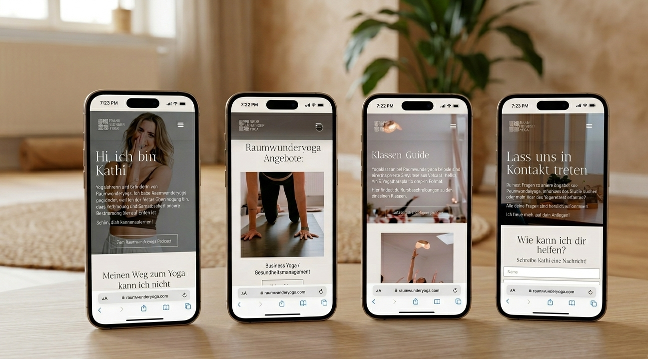 Raumwunder Yoga website project preview